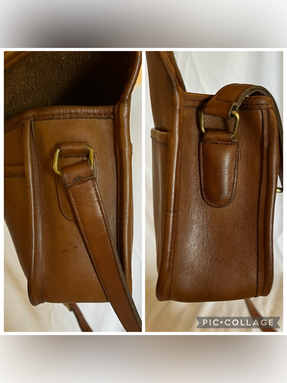 Vintage Coach Collegiate 9815 British Tan Crossbody Bag - Picture 4 of 16